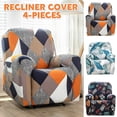 thumbnail image 1 of PENGXIANG Ensemble de 4 Housses de Fauteuil Inclinable Imprimées Housse Extensible pour Canapé Simple et Sofa, 1 of 8