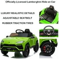 thumbnail image 4 of Green 12V Lamborghini Battery Powered Ride On Cars with Remote Control, LED Lights, MP3, USB, Aux, Gifts for Boys Girls, 4 of 9