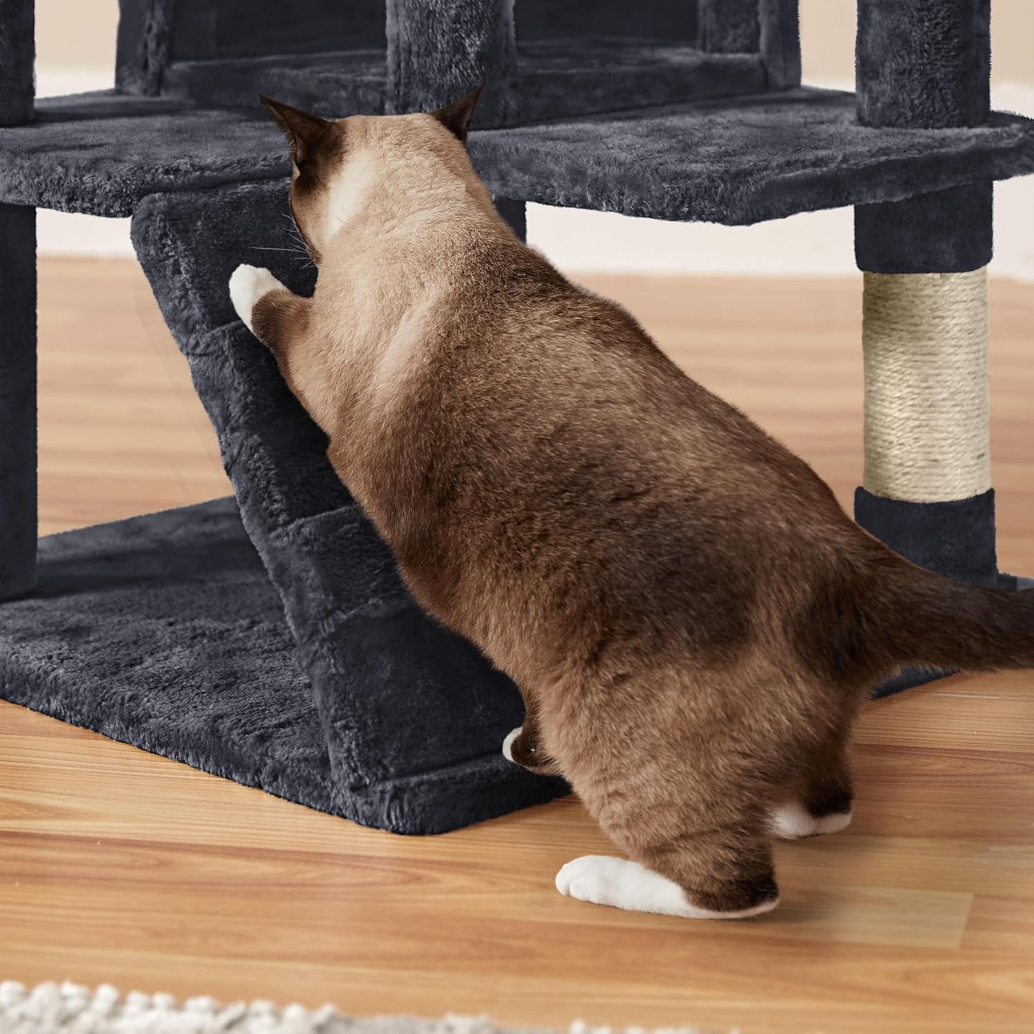 GMNIU 54in Cat Tree Tower Condo, Cat Tree for Indoor Cats w/Scratching Post for Kittens Pet House Play