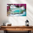 thumbnail image 2 of Elephant Stock Kuang Si Waterfall Wall Art - Horizontal Multi Panel Canvas - Living Room Wall Decor - Nature Multi Panel - Turquoise And Purple Decor - 23" x 14", 2 of 4