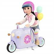 glitter girls by battat - donut delivery scooter - toy car, bike, and vehicle accessories for 14-inch dolls - ages 3 and up