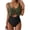 Army Green #104, variant on Women's Swimsuits One Piece Swimsuit Tummy Control Ruffled Bathing Suit V Neck Cutout Swim Suit Tie Back Swimwear Army Green S