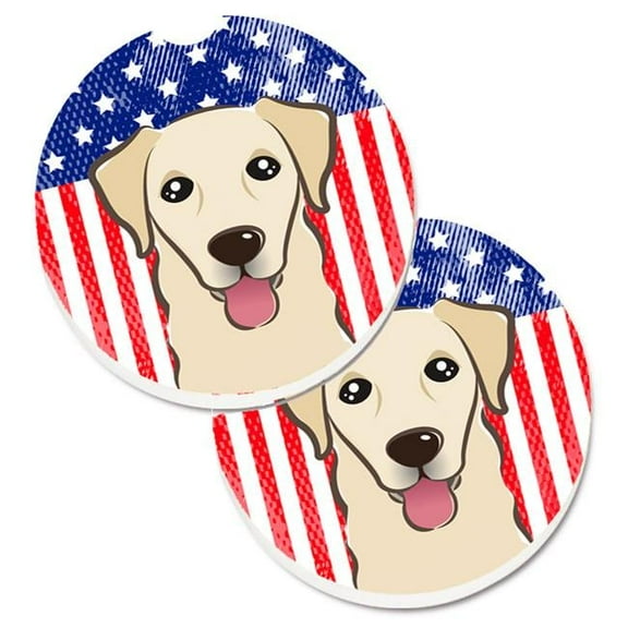 American Flag & Golden Retriever Set of 2 Cup Holder Car Coaster