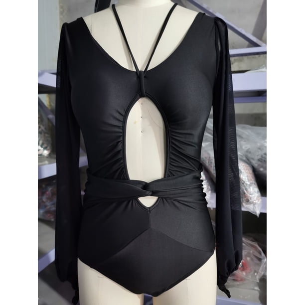 Traje de baño de bikini con estampado push up sexy, traje de baño de manga larga para mujer, traje de baño para mujer