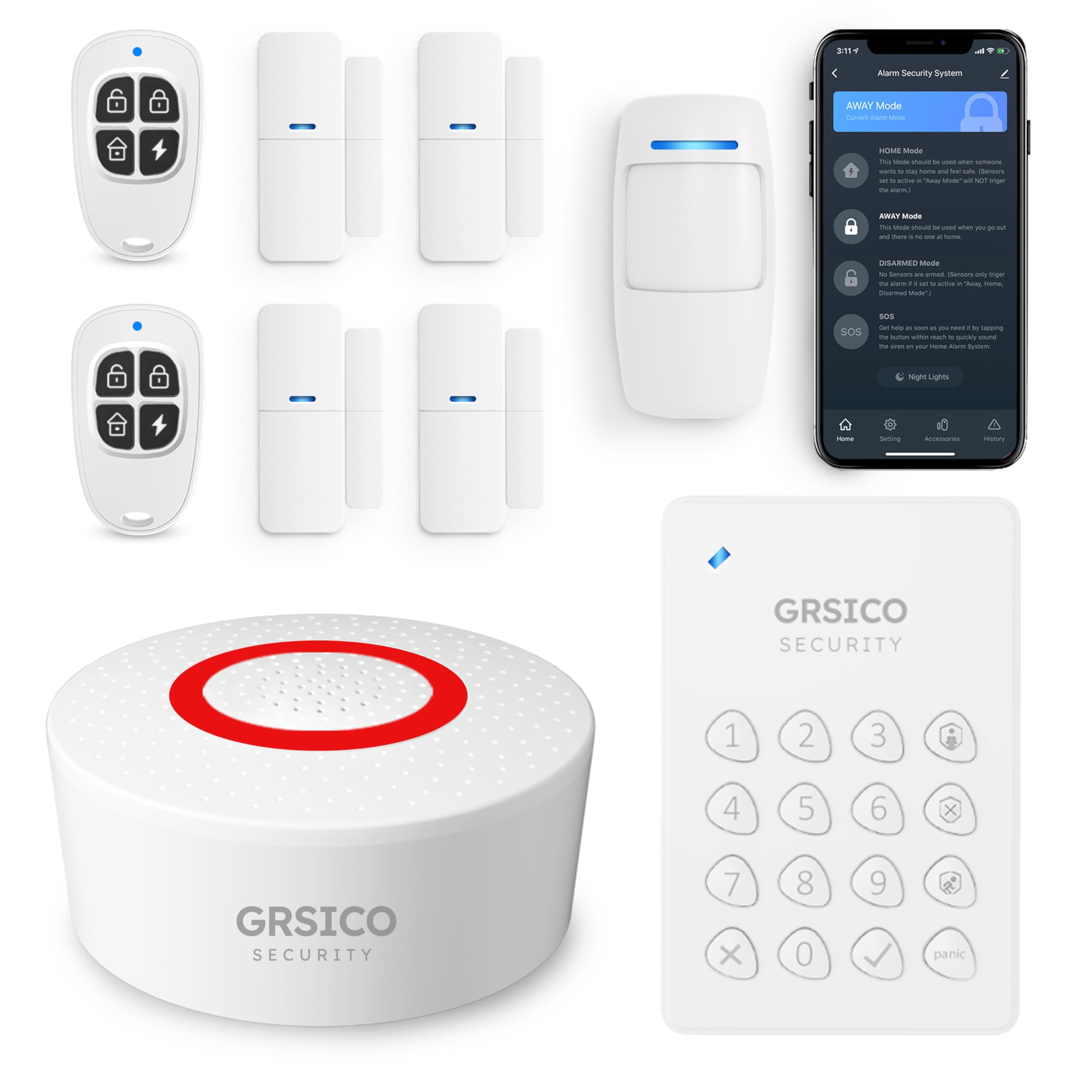 Kit Alarme Maison WiFi DIY Avec écran Tactile - Système De Sécurité Intelligent