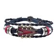 thumbnail image 2 of ZenCart Braided Guitar Bracelet Zinc Alloy Adjustable Buckle Manual Woven Faux Leather 3-layered Punk Retro Wrist Jewelry, 2 of 8