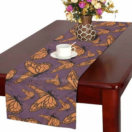 

MKHERT Bohemian Butterfly Table Runner Tribal Butterfly Table Cloth Runner for Wedding Party Banquet Decoration 14x72 inch