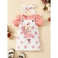 thumbnail image 5 of vera natura Baby Girls 3Pcs Spring Outfits Romper + Bear Suspender Skirt + Headband Set Clothes, 5 of 10