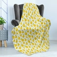 thumbnail image 4 of Lemons Soft Flannel Fleece Throw Blanket, Continuous Modern Summer Themed Tasty Citrus Fruits Illustration, Cozy Plush for Indoor and Outdoor Use, 60" x 80", Lime Green Earth Yellow, by Ambesonne, 4 of 5