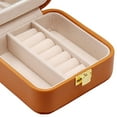 thumbnail image 2 of Jewelry Storage Box Waterproof PU Leather Lockable Multi-Layer Multifunctional Fashion, Large Velvet ,Organiser Holder Case, for Rings Yellow, 2 of 8
