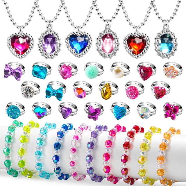 Set de joyas XFFFun Princess Dress Up 36 piezas para niñas de 4 a 6 años
