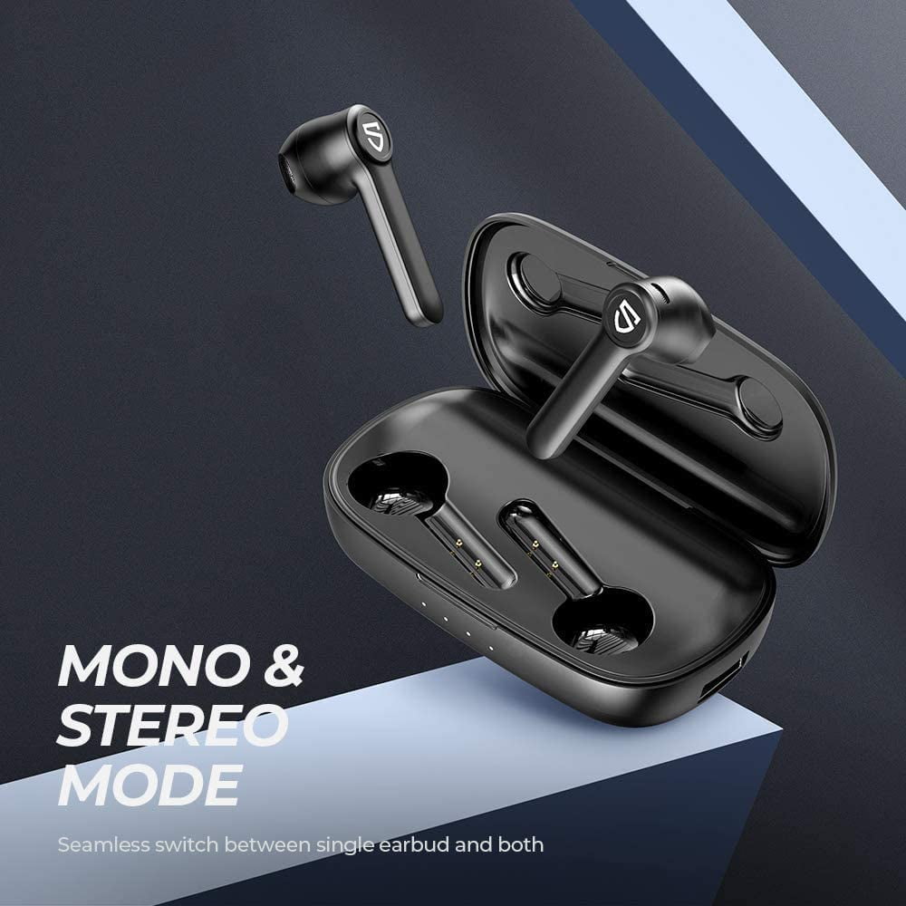 axGear SOUNDPEATS Truebuds Wireless Earbuds 70 Hours Playtime Bluetooth Earphones USB C TWS Headphones with Build in Mic 14.2mm Driver Waterproof Semi in Ear Black Walmart