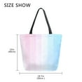 thumbnail image 5 of FORMRS Womens Canvas Tote Bag with Zipper Inner Pocket Shoulder Handbag, Light Blue Stripes, 5 of 7