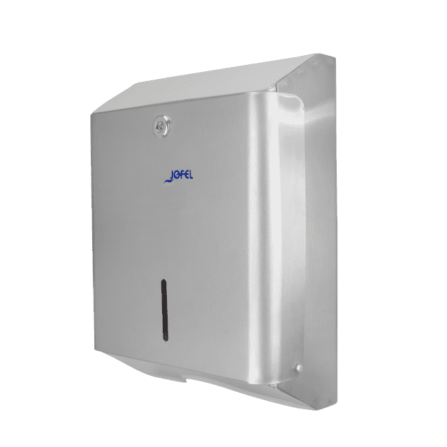 Despachador de Toalla de Papel Jofel Acero Inoxidable Alta Resistencia 600 Toallas Plateado