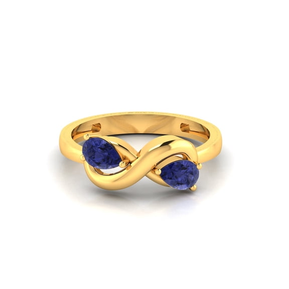 Blue Sapphire Diamond Women Infinity Ring (1.0 Ct Marquise) 10KT Yellow Gold FN/Sapphire Ring, Sapphire ring size 7, Sapphire Promise Ring,