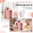 thumbnail image 7 of Hair Accessories Organizer with Hair Brush Holder, 3-Layer Rotatable Clear Storage Box for Makeup Brushes, Jewelry, Hair Clips, Earrings, Necklaces, Bracelets(Pink), 7 of 7