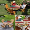 thumbnail image 4 of Red Blue American Flag Round Tablecloth for 55-60 Inch Tables, Fitted Table Cover with Elastic Edge, Sunflower US Flag Vintage Waterproof Outdoor Table Cloth Protector for Patio Garden Dinner Picnic, 4 of 9