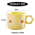 thumbnail image 2 of Taza de agua de cerámica con bonita flor de 270ml, taza creativa para pareja, taza de café, taza de desayuno para oficina, 2 of 5