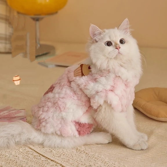 Cat clothes for winter warmth pet kittens - cat vests for young cats in winter and autumn, size L (Suggested weight 6.6 -8.8 pounds)