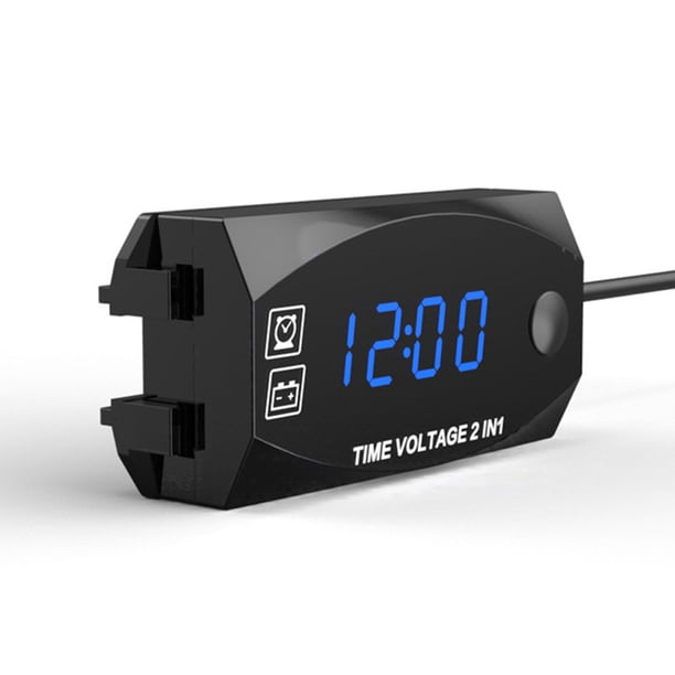 Speravity Voltímetro de motocicleta LED Digital 9-24V IP67 medidor de voltaje a prueba de agua fijación seguridad voltímetro Detector luz azul Type3 NO3 Speravity VI015625-02