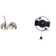 thumbnail image 1 of Estatua de elefante,Estatuas de elefantes de cerámica,figuras de elefantes,decoración,Reloj de pared,Reloj de pared con diseño de pájaro,reloj colgante de acrílico negro,Reloj de pared, 1 of 8