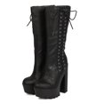 thumbnail image 5 of Women Leatherette Block Heel Boot - Cosplay, Costume, Sexy - Lace Up Boot - GC92 By Wild Diva, 5 of 6