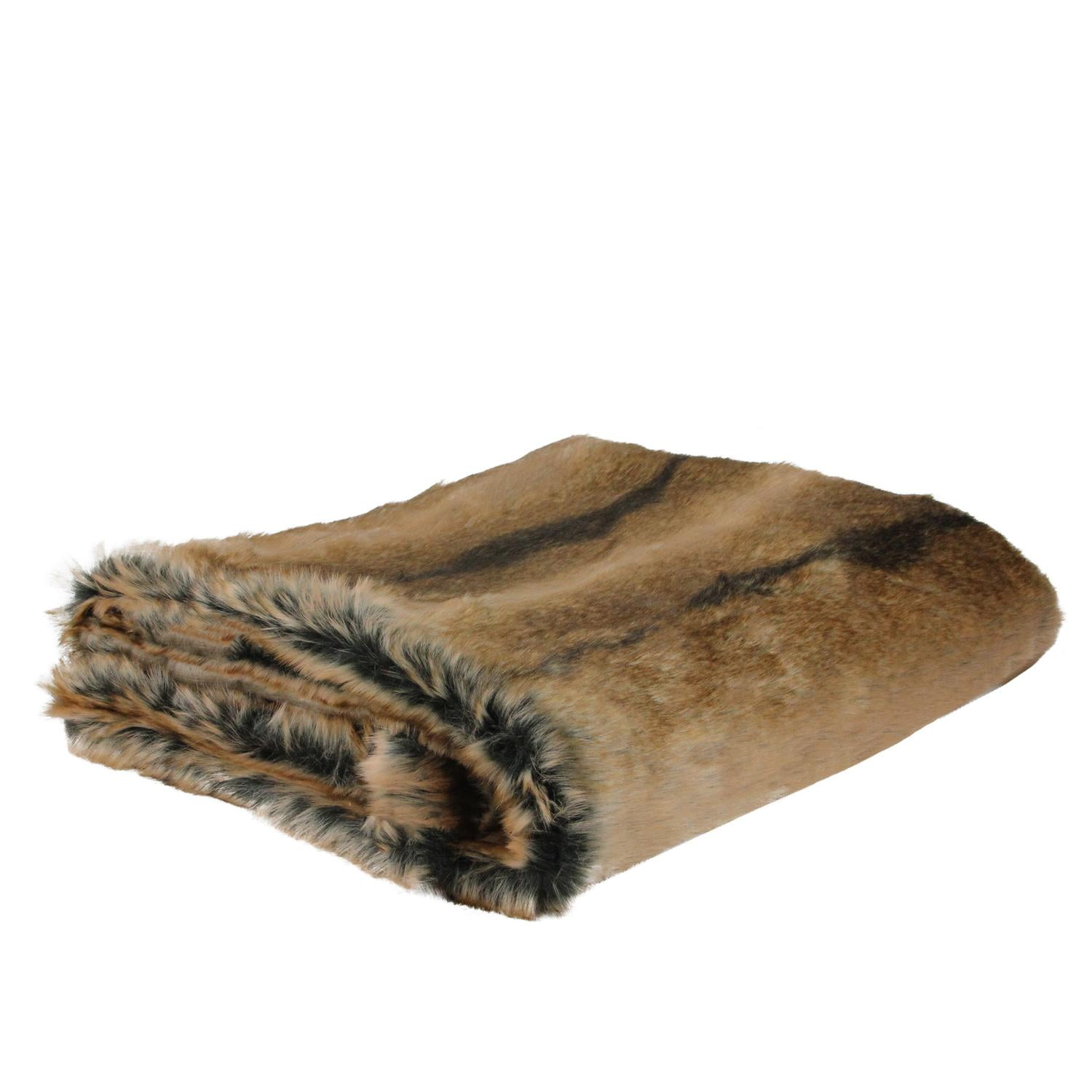 Sophisticated Tawny Brown Faux Fur Super Soft Decorative Throw Blanket