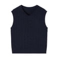 thumbnail image 5 of Qingpeng Boys Girls V Neck Pullover Vest Sleeveless School Top with Cable Texture Design, 5 of 5