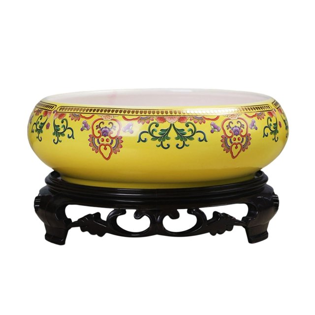 Maceta de cerámica china para interior con soporte, para bonsái hidropónico, para oficina, jardín, interior y exterior.