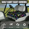 thumbnail image 3 of Renewold Paw Print Colorful Golf Cart Seat Cover with Pockets Soft Breathable Puppy Dog Cat Footprint Golf Cart Towel Blanket Fits for EZGO Yamaha Club Cars and More 2 Person Seats, 3 of 7