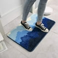 thumbnail image 3 of Granjero Gordo Alfombra de baño peluda antideslizante de microfibras suaves, alfombrilla de baño con absorción de agua (azul, 16 x 24 pulgadas), 3 of 4