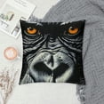 thumbnail image 2 of Shiartex Modern Throw Pillow Cushion Cover, Close up Gorilla Portrait with Orange Eyes Zoo Jungle Animal Wild Money Graphic, Decorative Square Accent Pillow Case, White, 2 of 5