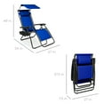 thumbnail image 3 of Best Choice Products Folding Zero Gravity Recliner Patio Lounge Chair w/ Canopy Shade, Headrest, Tray - Cobalt Blue, 3 of 8