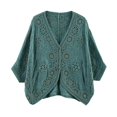 thumbnail image 6 of jiaxiM Lightweight Cardigans for Women Crochet Knit Open Front Long Sleeve Loose Casual Boho Summer Tie Front Beach Coverup, 6 of 6