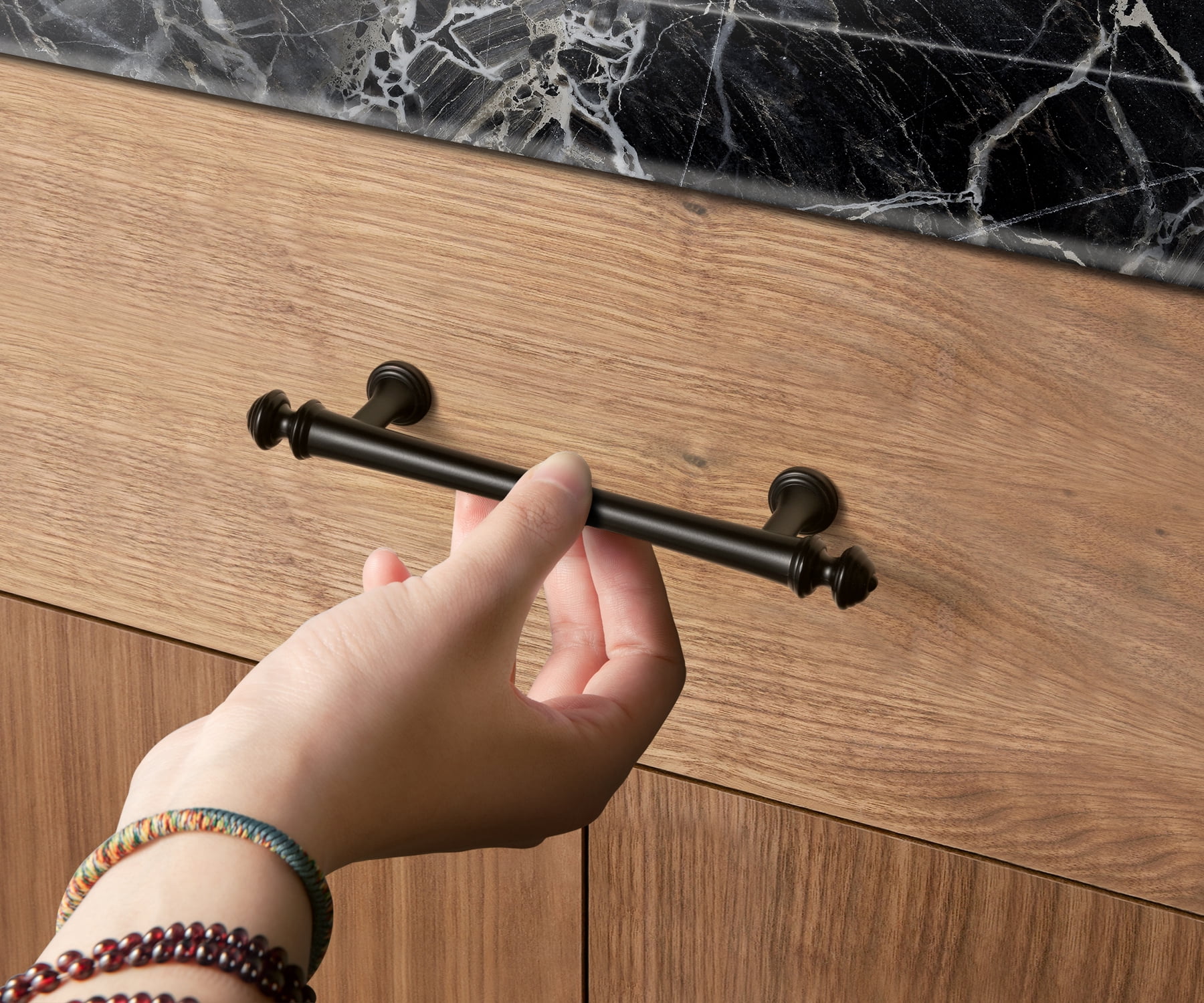 Goo-Ki 12 Pack 3"(76mm) Hole Center Matte Black Kitchen Cabinet Handles, Closet Classic Zinc Alloy Cabinet Pulls Dresser Handles for Bedroom,Drawer,Cupboard & Wardrobe
