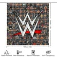 thumbnail image 2 of WWE 4 Pcs Shower Curtain Sets with Rugs, Bath Mat, U Shape And Toilet Lid Cover Mat And 12 Hooks, Cartoon Bathroom Set with Shower Curtain And Rugs And Accessories, 2 of 8