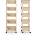 thumbnail image 1 of Bluelander Carrito Organizador de Plástico de 116 * 30 * 20 cm con Ruedas, 5 Estantes Multiusos, Estante Organizador Compacto para Baño o Cocina, Diseño Vertical, 1 of 14