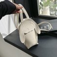 thumbnail image 3 of Bolso bandolera para mujer, monedero informal de PU con diseño de conejo y niñas (blanco), 3 of 9
