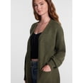 thumbnail image 3 of No Boundaries Open Front Duster Cardigan, Midweight, Women's and Women’s Plus XXS-4X, 3 of 4
