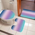 thumbnail image 4 of Blue Purple Teal Ombre Cream Bath Mat 3 Piece Bathroom Rug Set, Modern Abstract Art Aesthetics Non Slip Bath Rug Contour Mat and Toilet Lid Cover, Absorbent Shower Mats Soft Bath Rugs and Mats Sets, 4 of 8