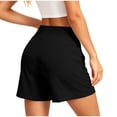 thumbnail image 6 of hoksml Women High Waist Quick Dry Hiking Shorts, Elastic Waist Athletic Shorts with Zipper Pockets, 6 of 7