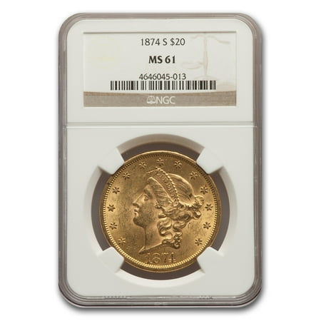 1874-S $20 Liberty Gold Double Eagle MS-61 NGC