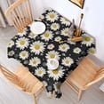 thumbnail image 2 of Black White Flower Pattern Square Tablecloth,Waterproof Square Table Cover,Wipeable Spillproof Washable Table Cover for Home Kitchen Party Decor 42"X42"(107x107cm), 2 of 6