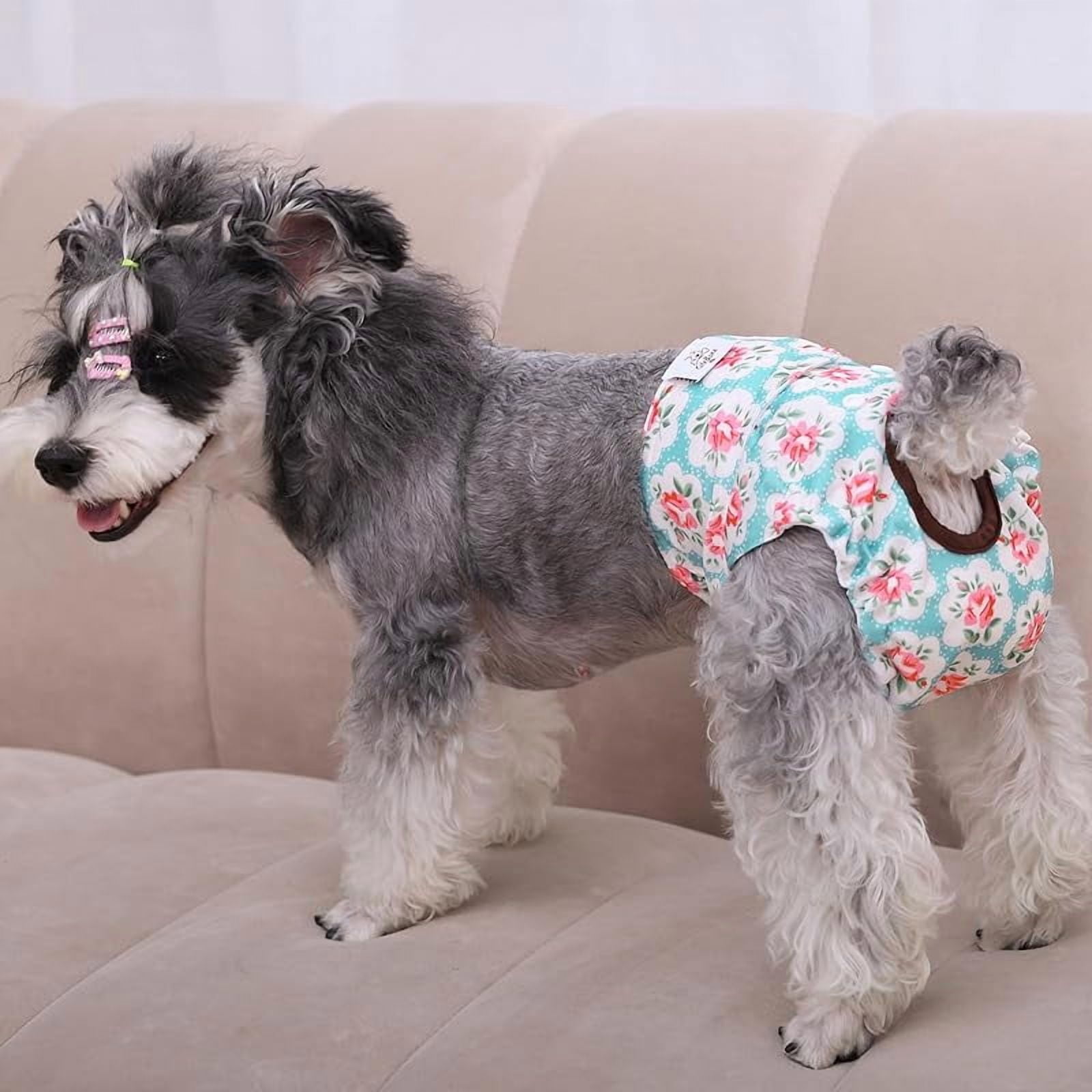 Dog Diapers Female Washable Small Medium Large 3 Pack Reusable Doggie Diapers Puppy Period Pants for Doggy Heat Cycle Peeing D14S