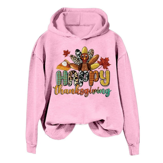 WEAIXIMIUNG Sweatshirts Personnalisés pour Femmes Image Action de Grâce Sweat à Capuche Imprimé Dinde pour Usage Décontracté