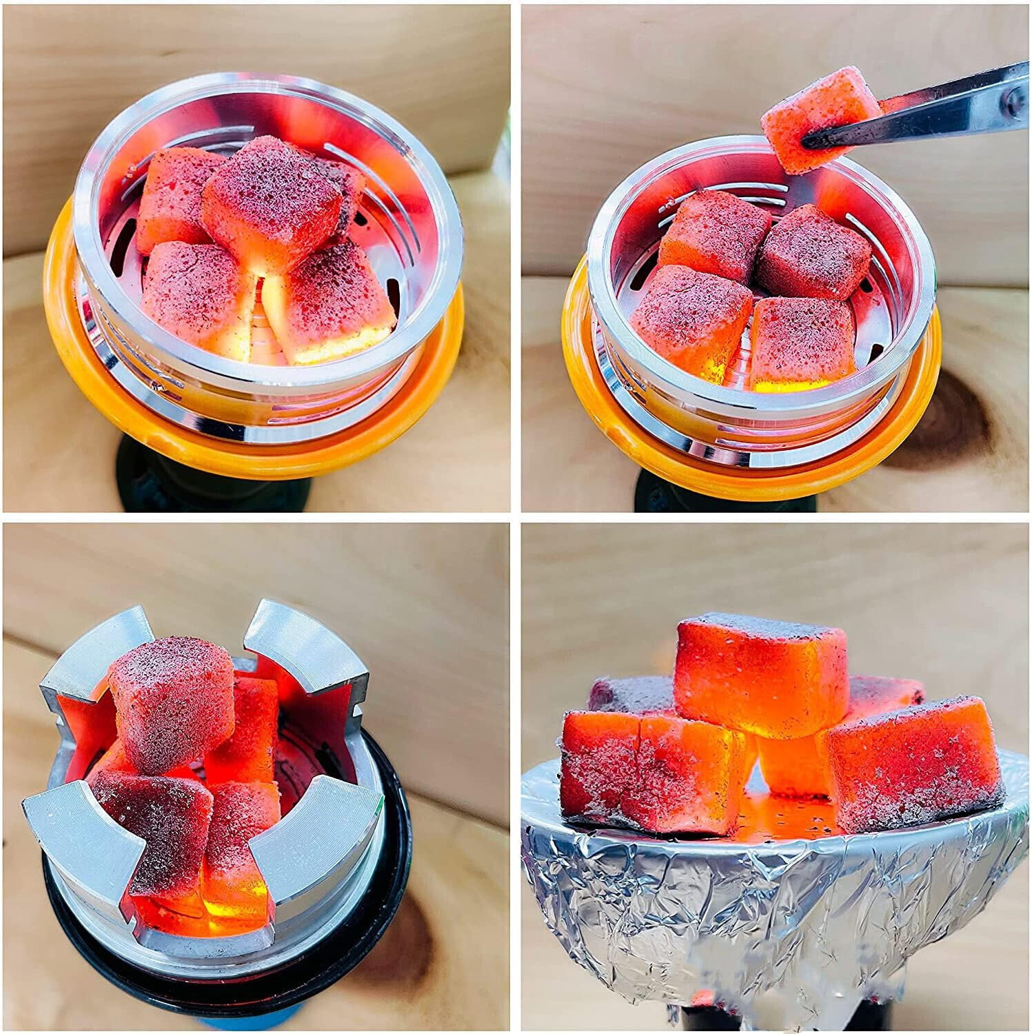 Coco Hamra* Natural Coconut Shell Charcoal Cube- 125 Pcs Multipurpose Coals BBQ - Made from Natural Coconut Incense Briquettes | Made in Indonesia | 26mm Charcoal Incense Cube| 2KG