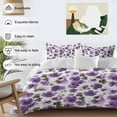 thumbnail image 3 of Watercolor Flowers Bedding Duvet Cover Set Full Size 4 Pieces Vintage Purple Brown Floral Bedding Set with Zipper Closure, 1 Comforter Cover 86x86 Inches 1 Flat Sheet & 2 Pillow Cases, 3 of 7