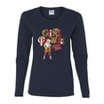 thumbnail image 2 of Wild Bobby Betty Boop Winking Girl Power Femenist Betty Boop Womens Long Sleeve T-Shirt, Navy, X-Large, 2 of 5