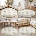 thumbnail image 4 of Round Rugs 4Ft, Sage Green Pine Cones Round Area Rug Washable Indoor Throw Carpet, Modern Art Checkered Farmhouse Soft Non Slip Circle Rug for Kitchen Nursery Room Home Decor Aesthetic, 4 of 8