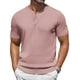 thumbnail image 1 of Camiseta COOFANDY Henley para hombre, manga corta, casual, rosa, 1 of 9